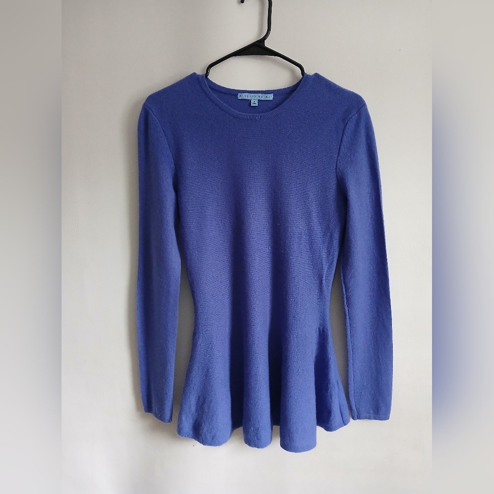 Antonio Melani Colbolt Blue 100% Cashmere Hip Length Sweater SzSm
